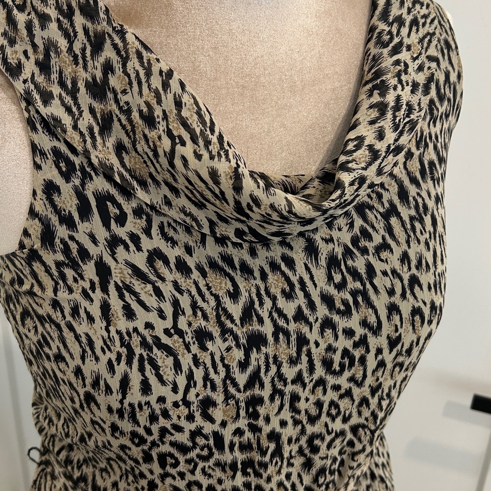 AA Studio Sleeveless Cowl Neck Animal Print Dress |Size 6 - Picture 5 of 9